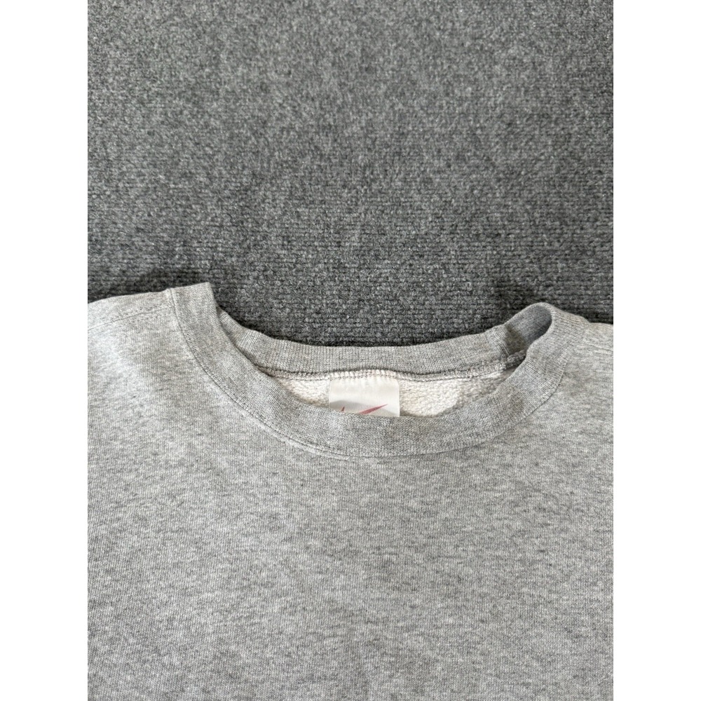 Vintage 90s Nike Swoosh Sweatshirt Mens L Gray Embroidered Logo Crew White Label - Picture 5 of 9